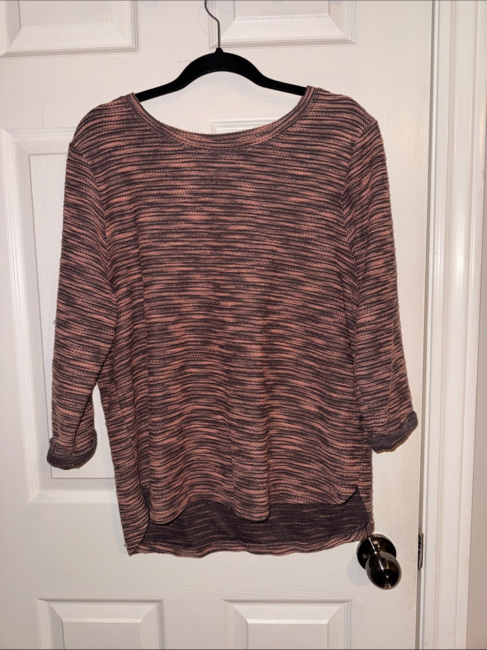 H&M Striped Knit Sweater in Pink and Black